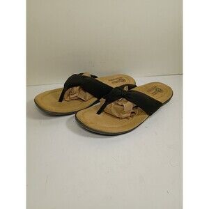 Earth Spirit Sandals Size 8 Black Gelron Cushion Thong Slip On Casual Comfort